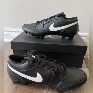 Nike Jordan 1 Low TD Football Cleats Black White FJ6245-001 Men’s Size 10 New